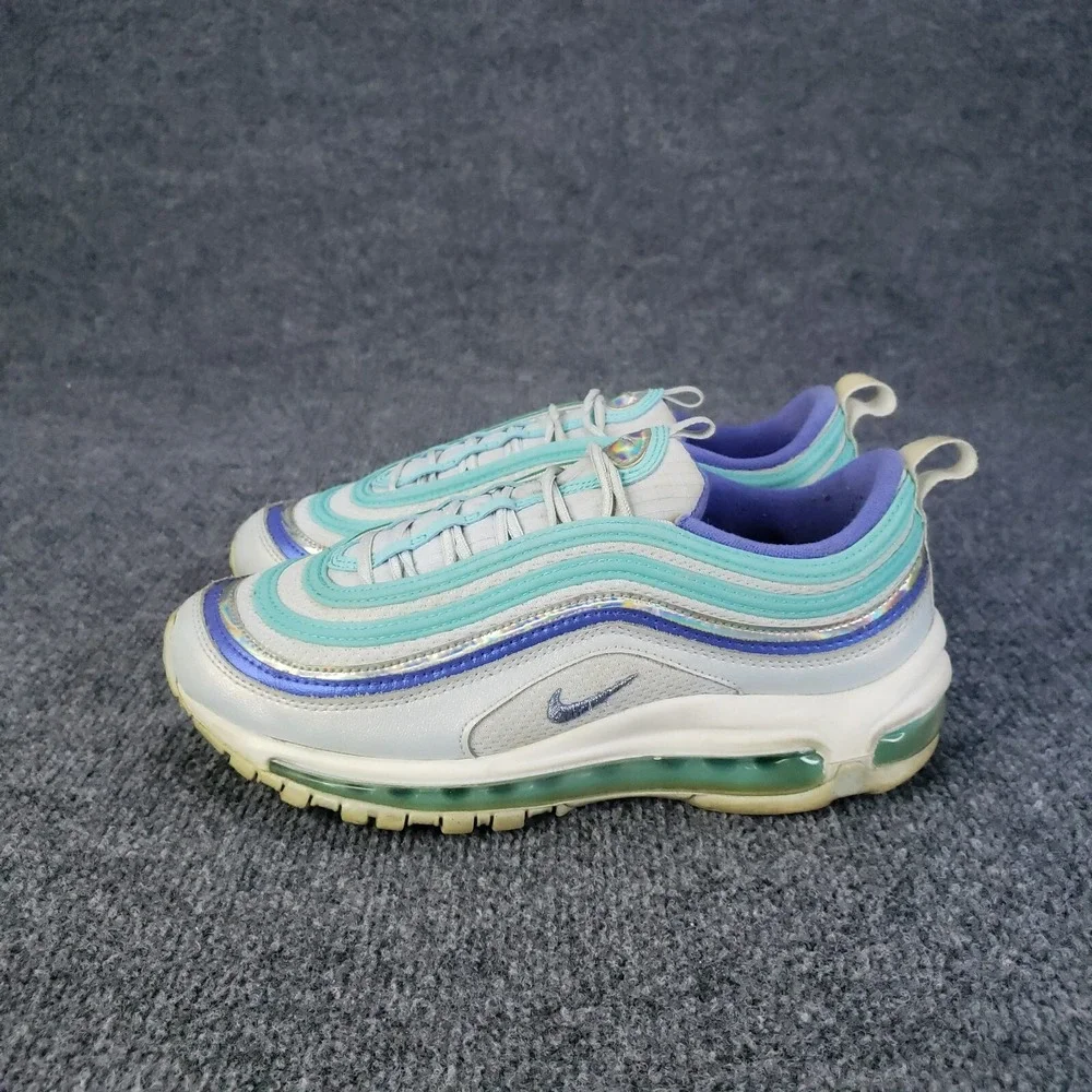 Nike Air Max 97 GS Shoes Youth Kids Size 6Y White‎ Blue Spruce Aura CT1965-400